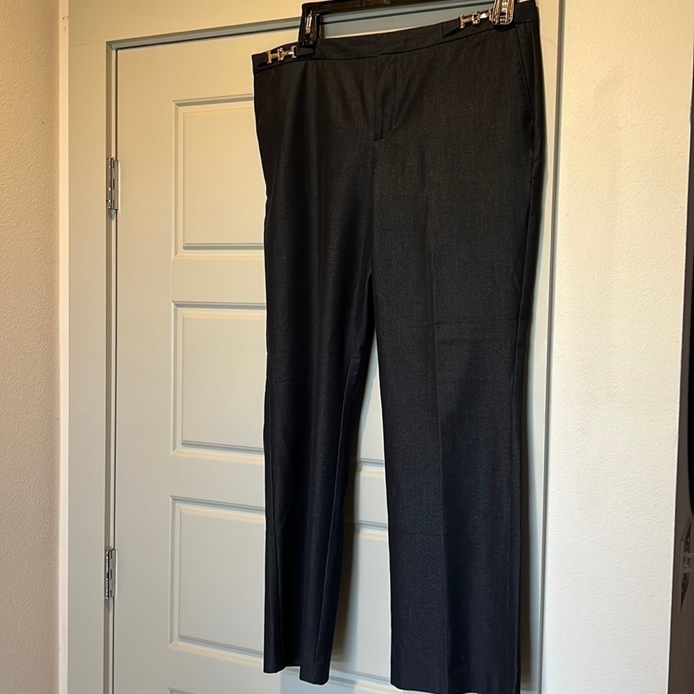 DANA BUCHMAN blue polyester gabardine slacks pants‎ Sz 14